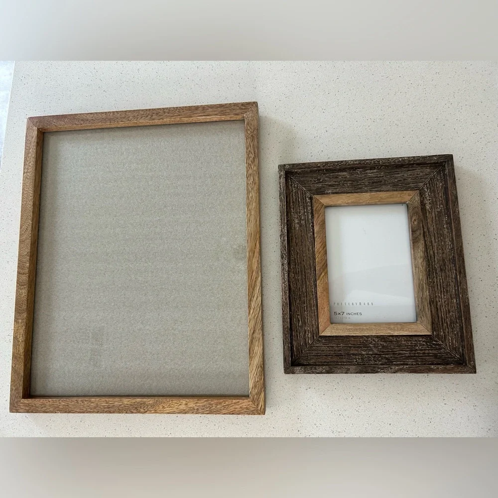 Set of 2 Pottery Barn Wood Picture Frames 5” x 7”